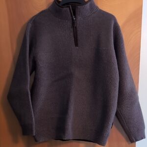 L.L. Bean Men's Dark Brown 1/4 Zip-Up Sweater